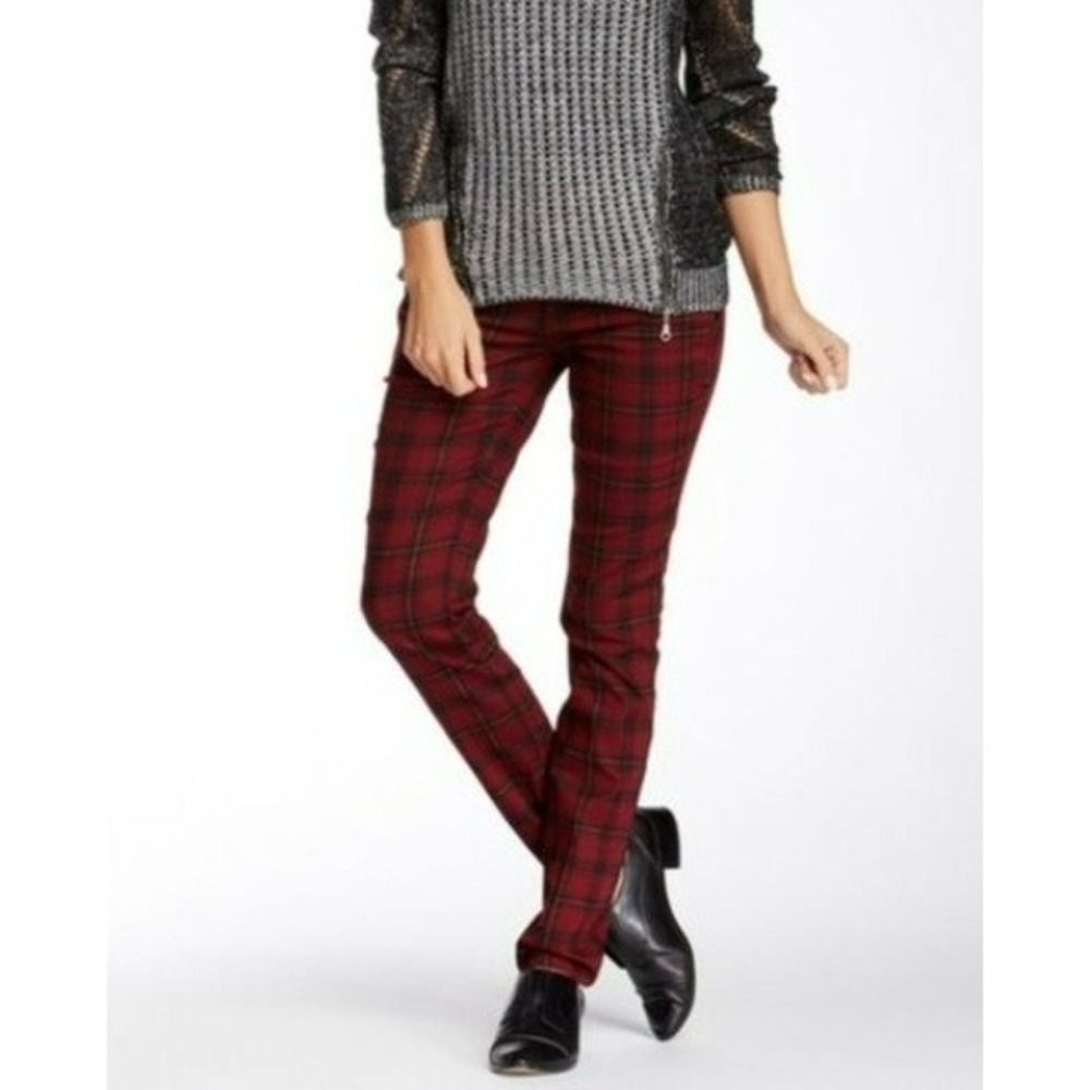 Democracy Women's Red Black Plaid Freedom Jegging Skinny Ankle Jeans Pant Size 7 - Picture 3 of 8